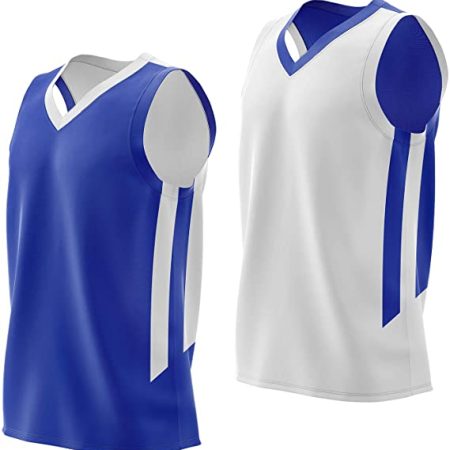 Imports Reversible Men's Mesh Athletic Basketball Jersey Single for Team Scrimmage Blue/White